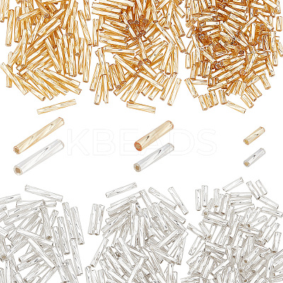 6 Style Glass Twisted Bugle Beads SEED-HY0001-01-1