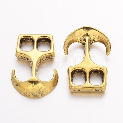 Tibetan Style Alloy Hook Clasps TIBEP-35682-AG-RS-1