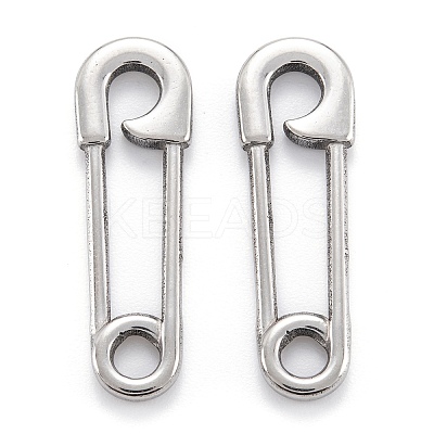 Non-Tarnish 304 Stainless Steel Safety Pin Pendant Charms X-STAS-M291-12P-1