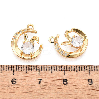 Brass Micro Pave Cubic Zirconia Pendants KK-N263-49G-1