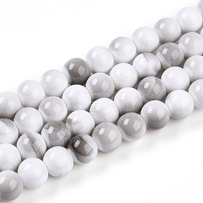 Baking Paint Glass Beads Strands DGLA-N013-10mm-01-1