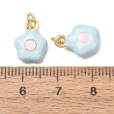 Brass Enamel Pendants KK-CJC21A4-01G-03-RS-1