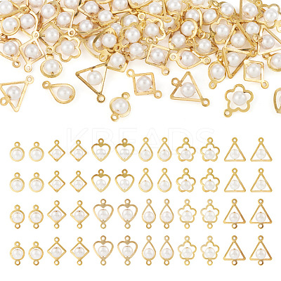 72Pcs 12 Styles ABS Plastic Imitation Pearls Charms/Connector Charms FIND-TA0003-16-1