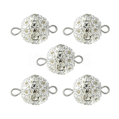 Brass Crystal Rhinestone Connector Charms PALLOY-YW0001-42-1