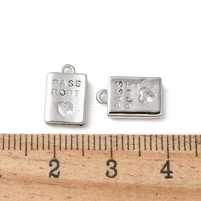 Rack Plating Brass Micro Pave Cubic Zirconia Pendants X-KK-P290-55P-1