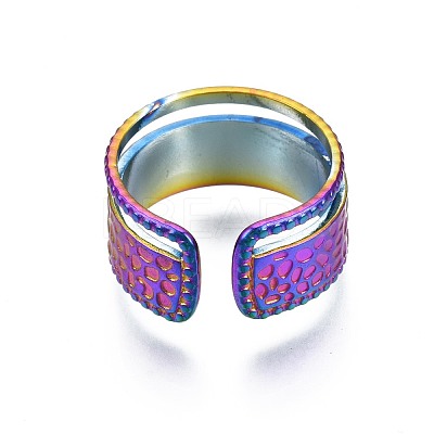 304 Stainless Steel Wide Cuff Ring RJEW-N038-078-1