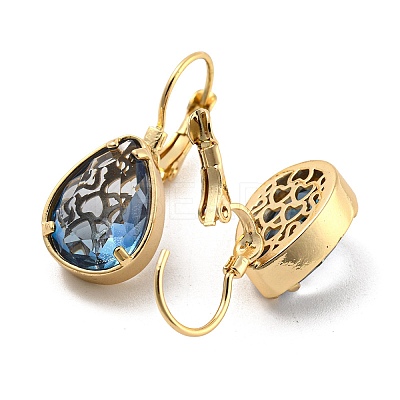 Glass Leverback Earrings EJEW-P269-07KCG-1