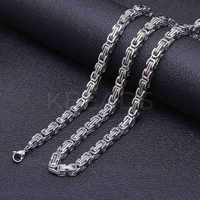 Stainless Steel Byzantine Chain Necklaces for Men FS-WG56795-175-1