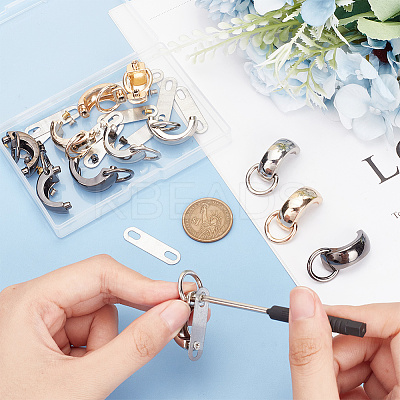 12 Sets 3 Colors Zinc Alloy Bag Suspension Clasps FIND-WR0008-44-1