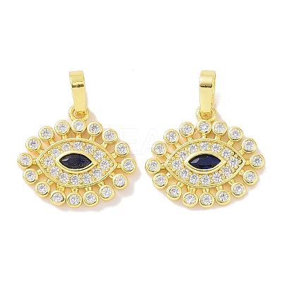 Real 18K Gold Plated Brass Micro Pave Cubic Zirconia Pendants KK-L209-038G-02-1