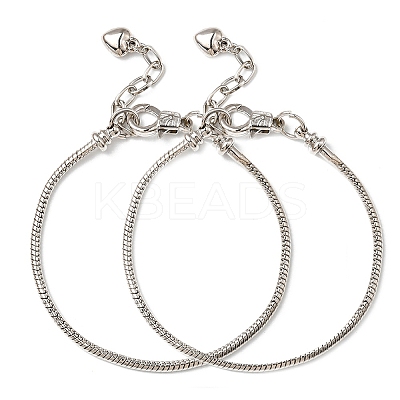 2Pcs Brass European Style Bracelets For Jewelry Making KK-YW0001-55-1