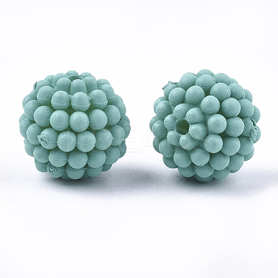 Rubberized Style Acrylic Beads MACR-T022-02B-1