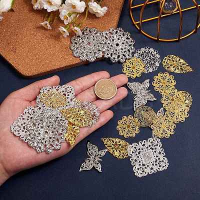 100 Pcs 10 Styles Iron Links IFIN-SZ0001-009-1
