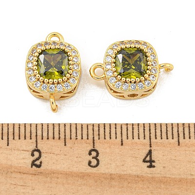 Brass Pave Cubic Zirconia Connector Charms KK-B096-05G-02-1