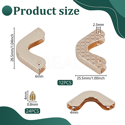 12 Bgas Zinc Alloy Bag Corner Protectors FIND-OC0013-83-1