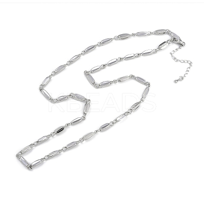 Rack Plating Brass Oval Link Chain Necklaces for Women NJEW-K382-16C-P-1