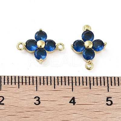 Rack Plating Brass Pave Cubic Zirconia Connector Charms KK-H474-20G-03-1