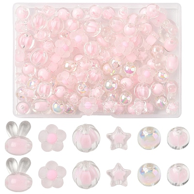 60G 6 Styles Transparent Acrylic Beads Sets TACR-YW0002-50-1