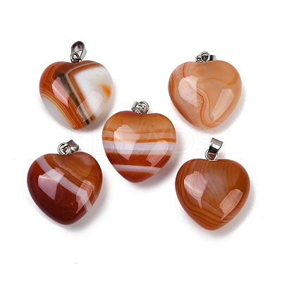 Dyed Natural Banded Agate Pendants G-G202-08A-1