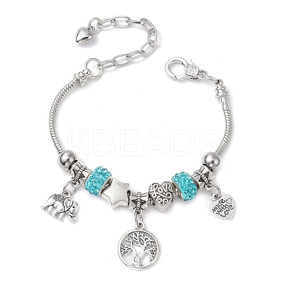 Alloy Snake Chain Charms Bracelets BJEW-JB11448-01-1
