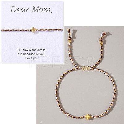 Mother's Day Adjustable Brass Bead Braided Bead Bracelets YE2550-19-1