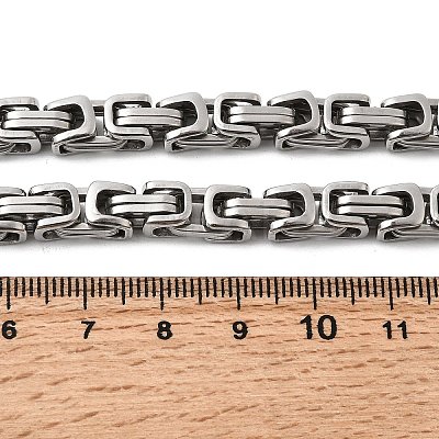 Non-Tarnish 201 Stainless Steel Byzantine Chain Necklaces NJEW-V0299-07-1