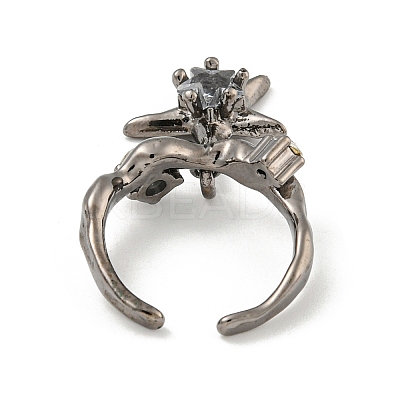 Star Zinc Alloy Open Cuff Ring LS-RJEW-Z048-01B-01-1