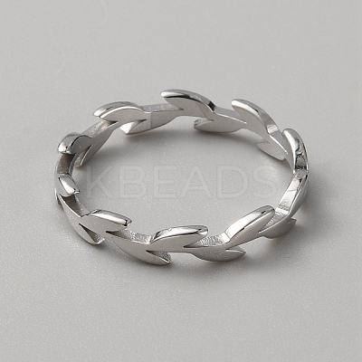 Stainless Steel Olive Branch Wrap Finger Ring for Women RJEW-WH0015-07-1