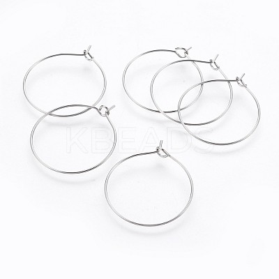 316 Surgical Stainless Steel Hoop Earring Findings X-STAS-P221-01D-P-1