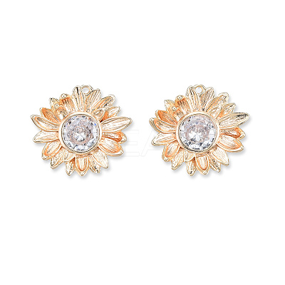 Brass Pave Clear Cubic Zirconia Pendants KK-N232-468-1