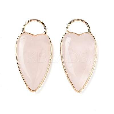 Natural Rose Quartz Pendants G-I393-01G-01-1