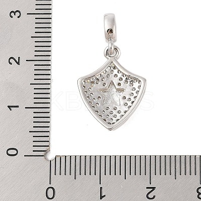Rack Plating Brass Micro Pave Clear Cubic Zirconia Pendants KK-S380-37A-P-1