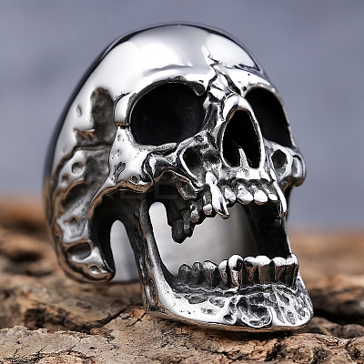 Skull 304 Stainless Steel Finger Rings for Men FS-WGF2445-02-1