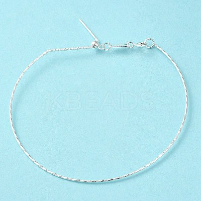 925 Sterling Silver Twisted Bracelets BJEW-G680-01S-1