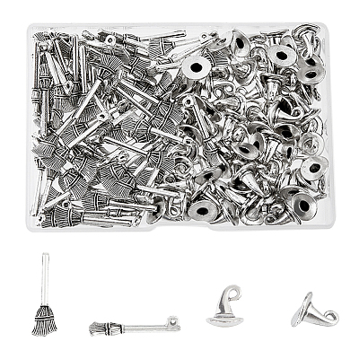 140Pcs 2 Style Tibetan Style Alloy Charms TIBE-FH0001-21-1