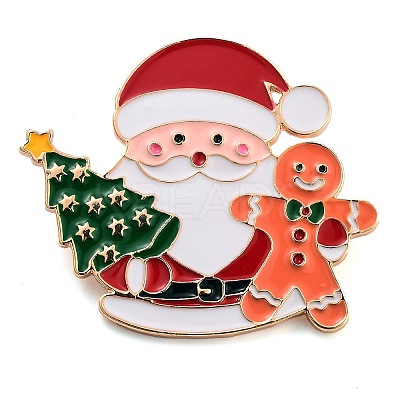 Christmas Theme Alloy Enamel Brooches JEWB-S022-03C-1