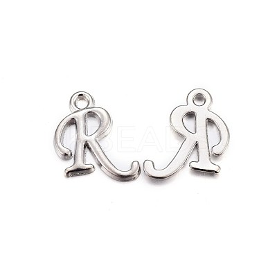 Platinum Plated Alloy Letter Pendants X-PALLOY-J718-01P-R-1