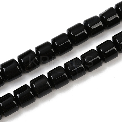 Natural Black Agate(Dyed & Heated) Beads Strands G-G275-D15-10x10mm-1