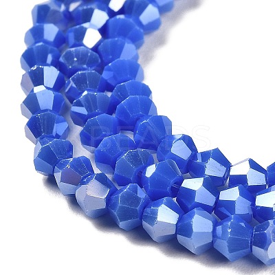 Opaque Solid Color Electroplate Glass Beads Strands GLAA-F029-P4mm-A11-1