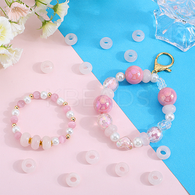 20Pcs Natural Rose Quartz European Beads G-SP0001-01B-04-1