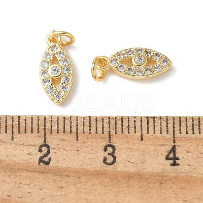 Brass Micro Pave Clear Cubic Zirconia Pendants KK-Q031-47G-08-1