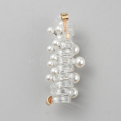 TPU & Zinc Alloy Rose Flower Braided Phone Cord Hair Ties OHAR-WH0014-09A-1
