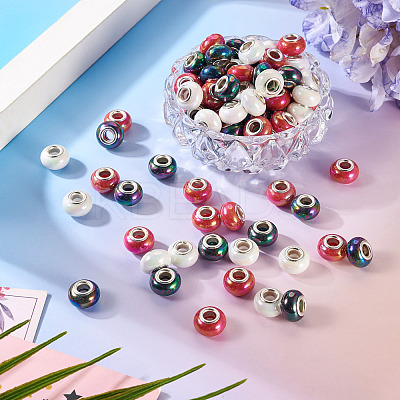 150Pcs Opaque Resin European Beads RESI-TA0004-72B-1