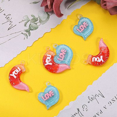 10 Sets Gradient Color Opaque Resin Pendants RESI-SZ0001-91A-1