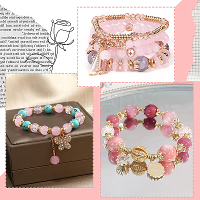 DIY Round Imitation Acrylic Pearl and Glass Beads Jewelry Making Finding Kits DIY-SP0002-78E-1