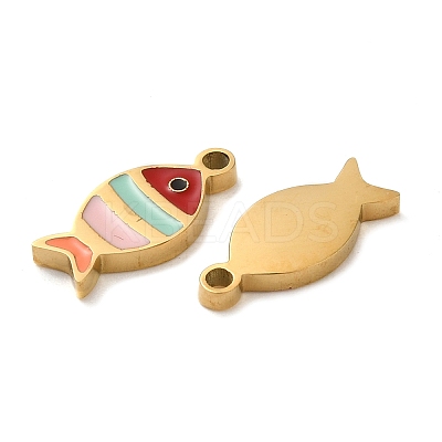 Ion Plating(IP) 304 Stainless Steel Enamel Charms STAS-D018-04G-1
