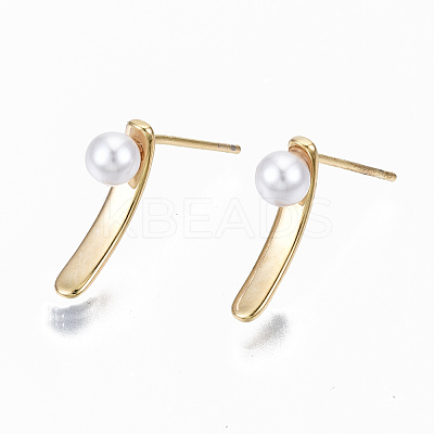 Brass Stud Earring Findings KK-S356-133G-NF-1