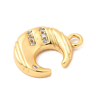 Brass Micro Pave Cubic Zirconia Charms KK-C117-12G-C-1
