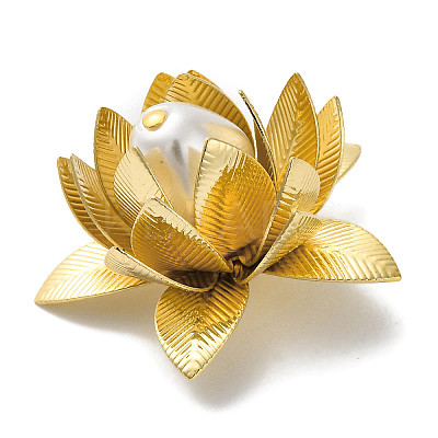 Rack Plating Brass Pendants With ABS Imitation pearls KK-S406-04G-A-1