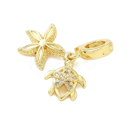 Brass Micro Pave Clear Cubic Zirconia Pendants KK-A263-01A-G-1